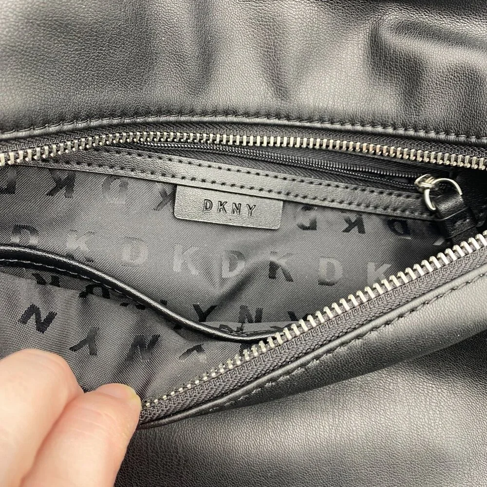 DKNY Tilly vegan leather backpack Logo embossed‎ Black City Career Travel